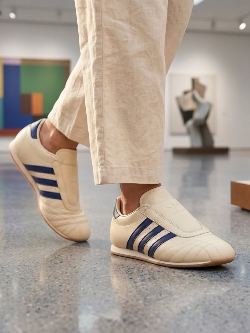Adidas Leather Taekwondo Sneaker Shoes - JS4528 - Cream White - Size 8 (NWT)
